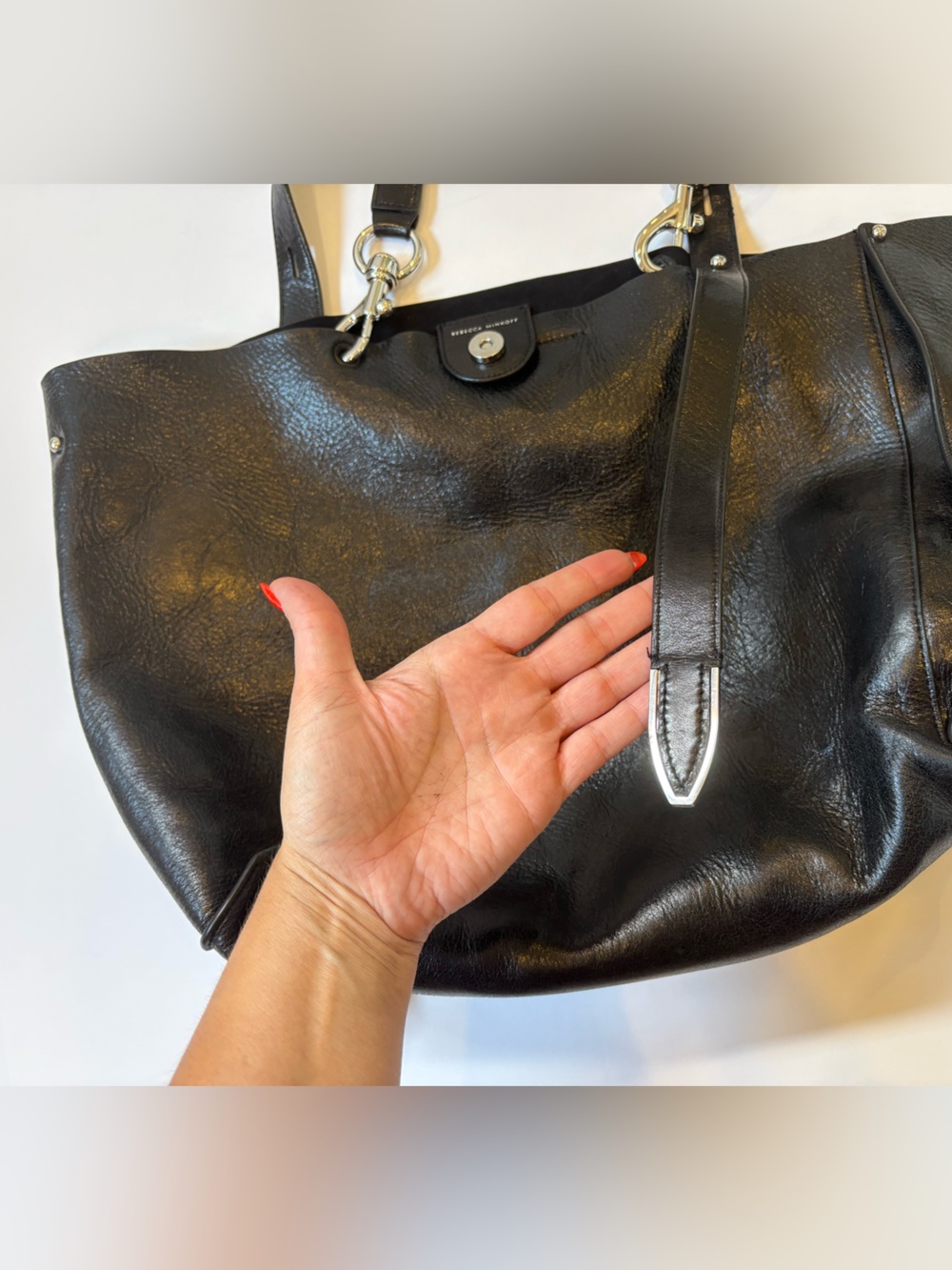 Rebecca Minkoff Black Leather Tote Bag - Picture 2 of 15